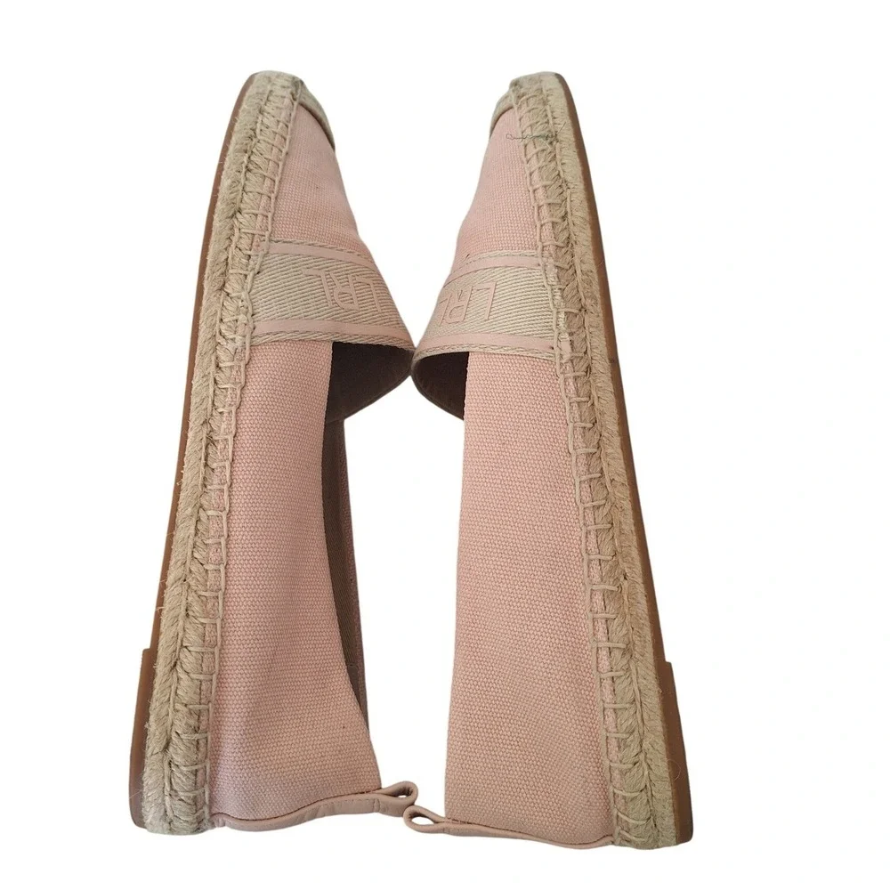 Lauren‎ Ralph Lauren Espadrille Women US 10 Caylee Canvas Flat Natural pink